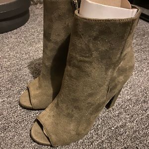 Charlotte Russe green booties with open toe
